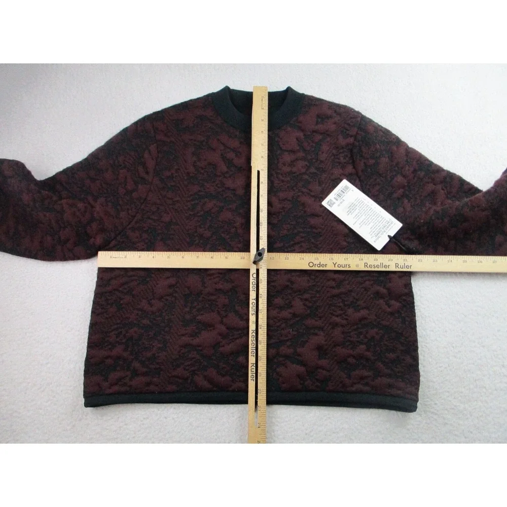 NWT Lululemon Jacquard Multi-Texture Sweater Womens Sz 6 Red Merlot Merino Wool‎